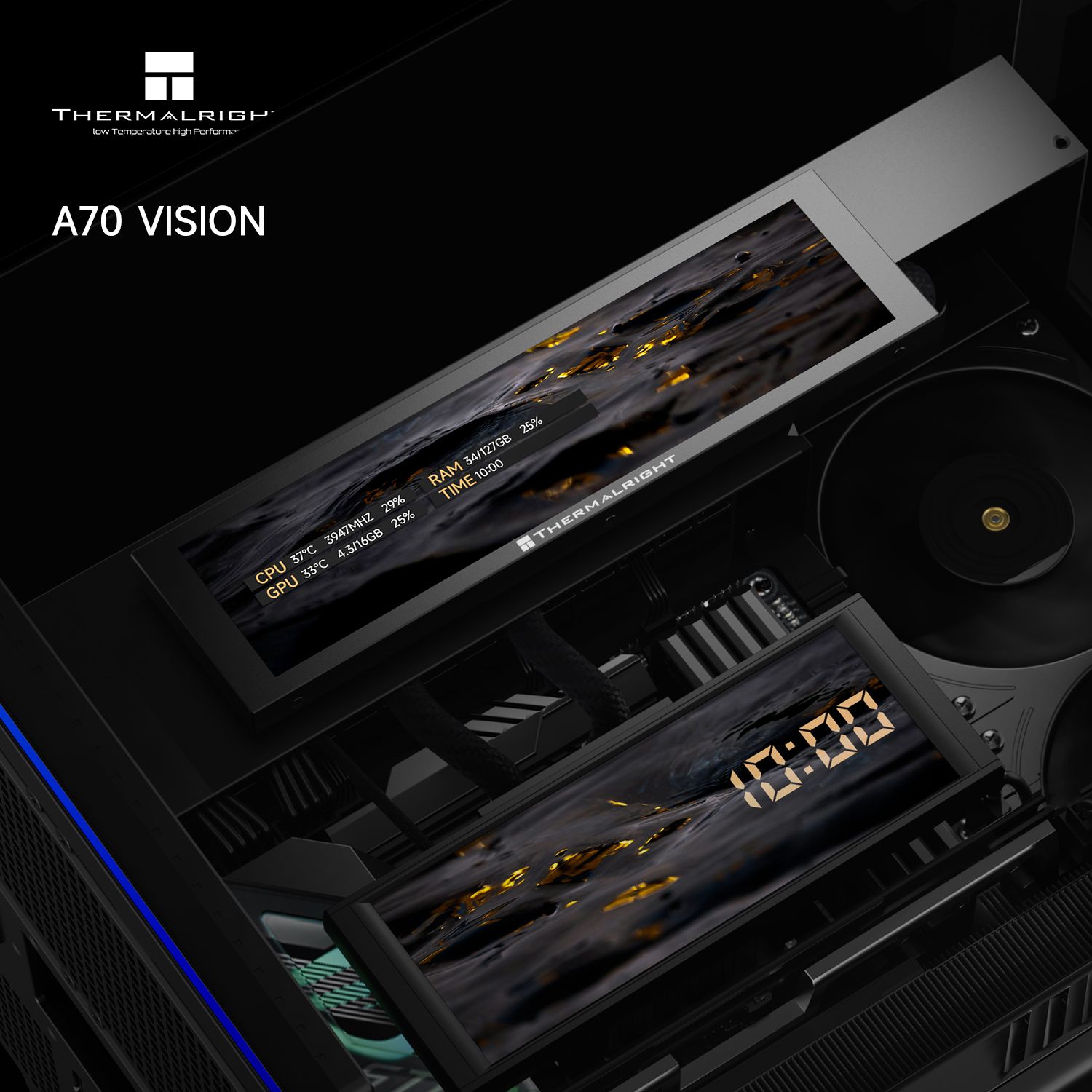 Корпус без блока питания Thermalright TR-A70 Vision Black FAN5-C (TR-A70 Vision Black FAN5-C)