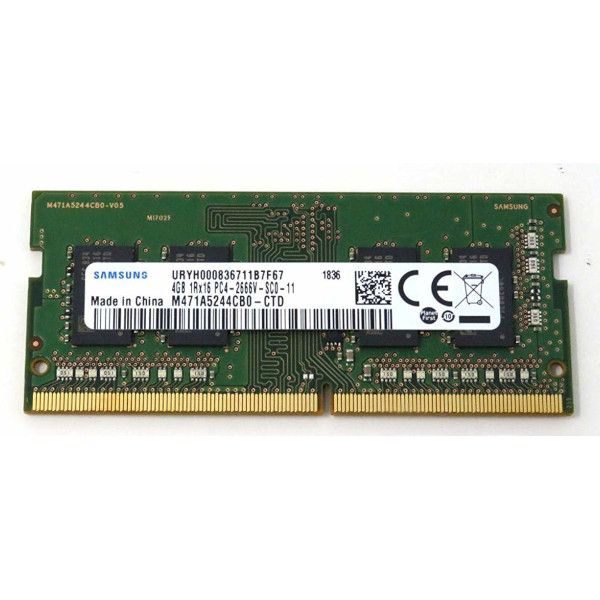 Память SODIMM DDR4 4 GB (PC4-25600, 3200 MHz) Samsung (1 шт x 4 ГБ, 1.2 В, Single rank x16, высота 30 мм) [ M471A5244CB0-CWE ]