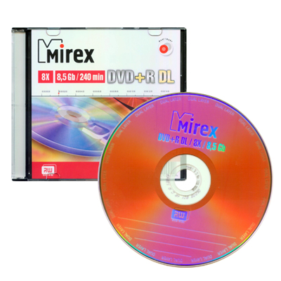 Диск DVD+R Mirex (8.5 GB Double Layer, 8 x, Slimcase, 1 шт) [ UL130062A8S ]