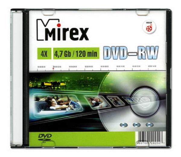 Диск DVD-RW Mirex (4.7 GB, 4 x, Slimcase, 1 шт) [ UL130032A4S ]