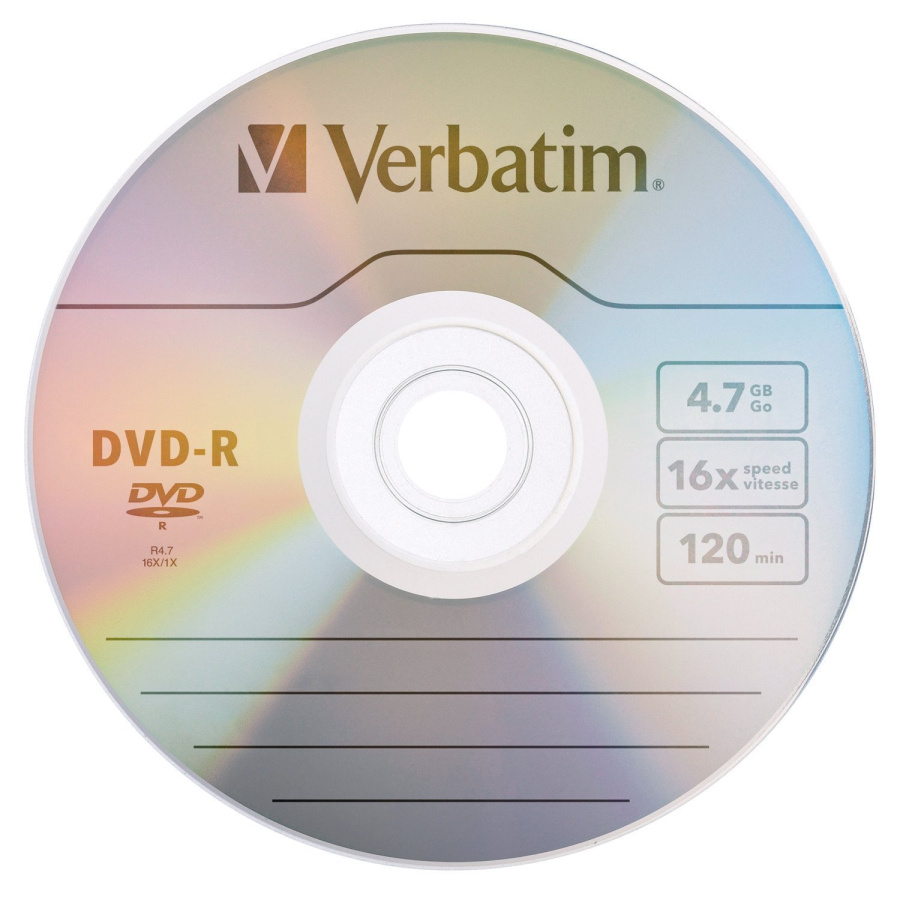 Диск DVD-R Verbatim Advanced AZO+ (4.7 GB, 16 x, Cakebox, 100 шт) [ 43549 ]