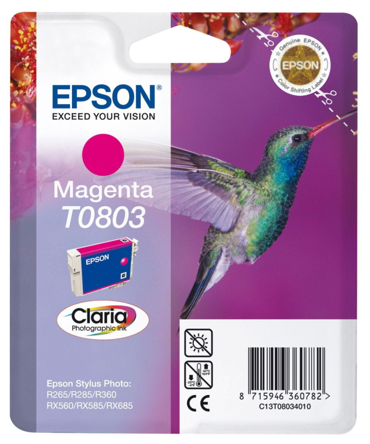 Картридж Epson T0803 [ C13T08034A10 ] (magenta, до 460 стр) для P50 PX660